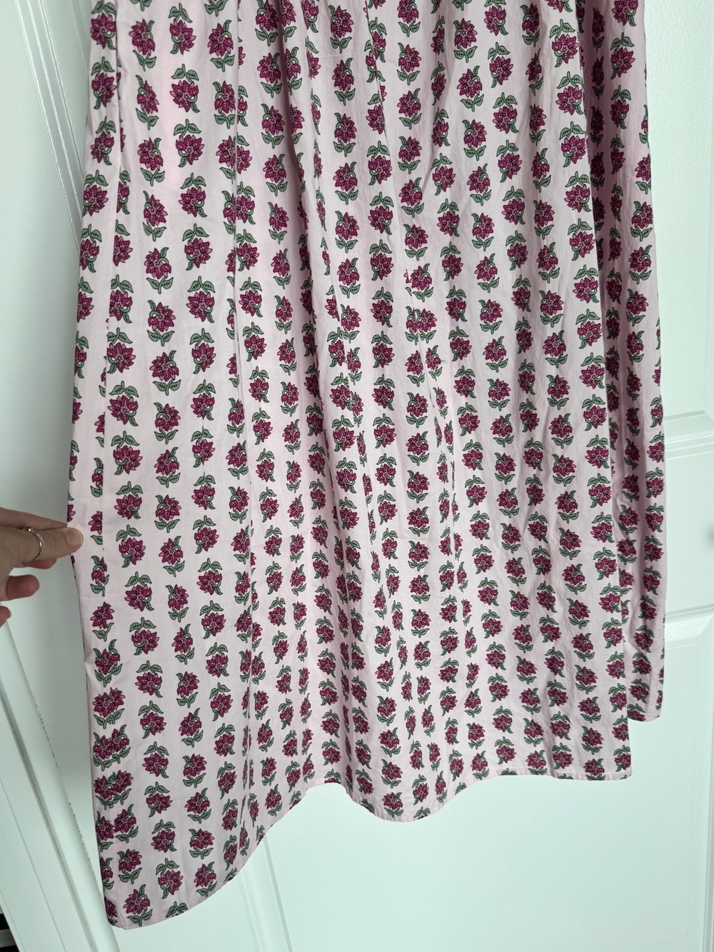 NWT J. CREW FACTORY Ruffle-Sleeve Midi Dress Paris Pink Multi w/ Pockets Size 14 - Picture 9 of 12